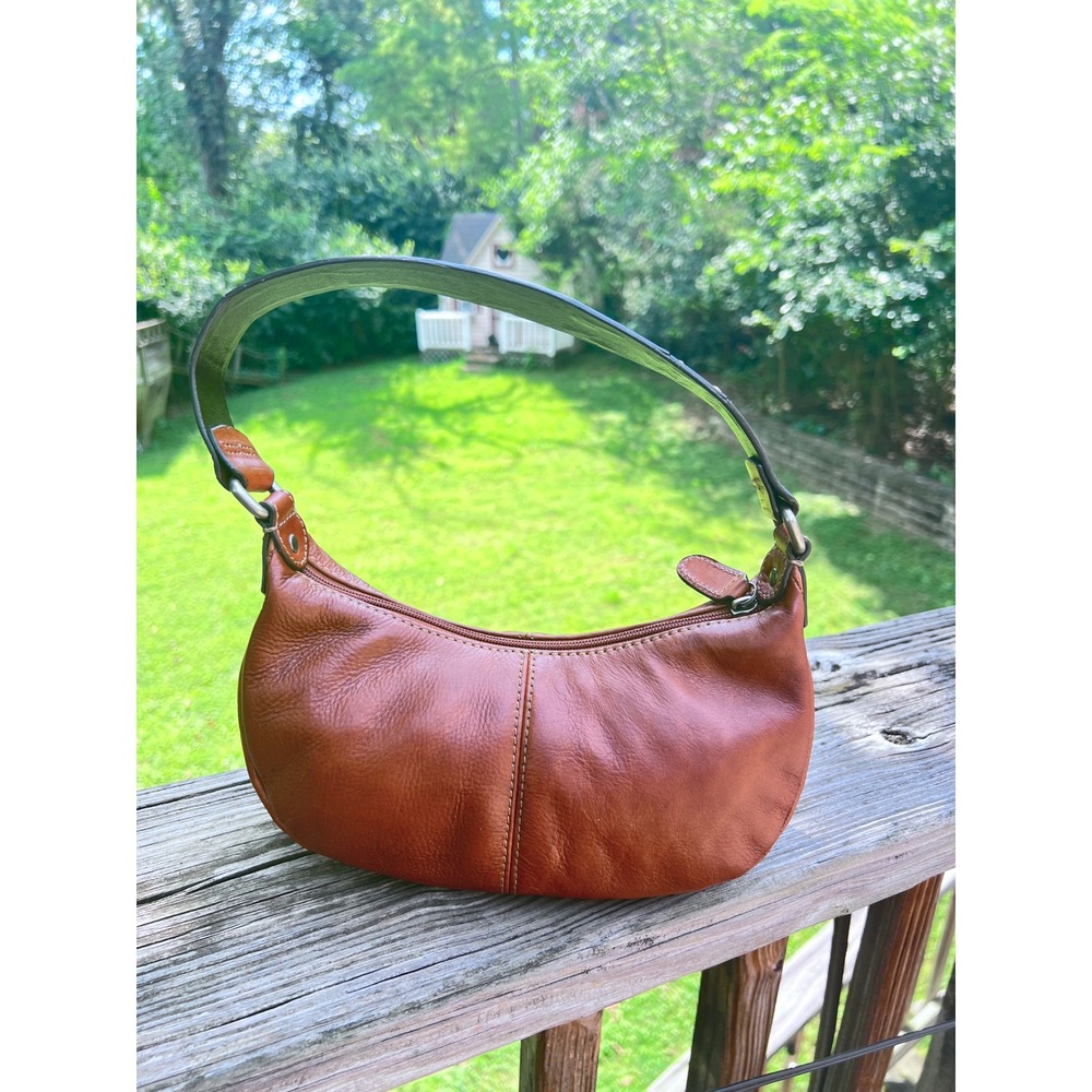 Florida State University FSU Leather Hobo Bag Cognac Brown Small Game Day Boho
